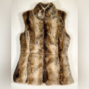 FAB’RIK Faux Fur Tailored Waist Sleeveless Vest Size M/L Boho Glamorous Girlcore